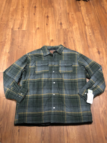 BNWT Men's Free Country Plaid Flannel Utility Snap Front Size XXL Jacket