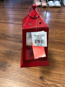 Red barn tealight lantern--home decor