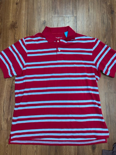 Size L red polo shirt, new with tags