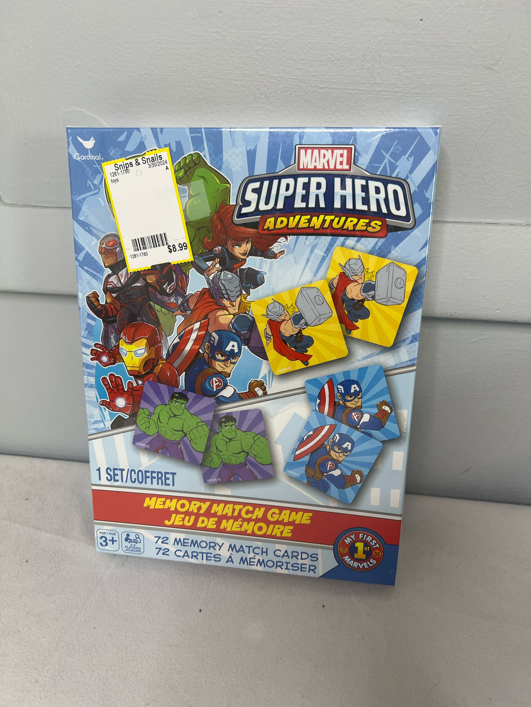 brand new marvel super hero memory match game