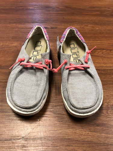 Girl's Size 12 Hey Dude Wendy Youth Funk Grey Shoes