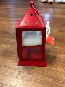 Red barn tealight lantern--home decor