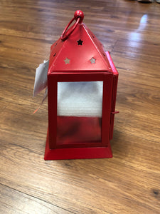 Red barn tealight lantern--home decor