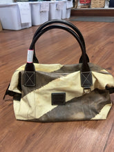 Load image into Gallery viewer, Dooney Bourke Purse - Brown &amp; Cream Cowhide Print Satchel on Coated Canvas