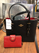 Load image into Gallery viewer, Coach Mollie Tote Double Faced Crossgrain Leather Black (NEW) w/ used wallet