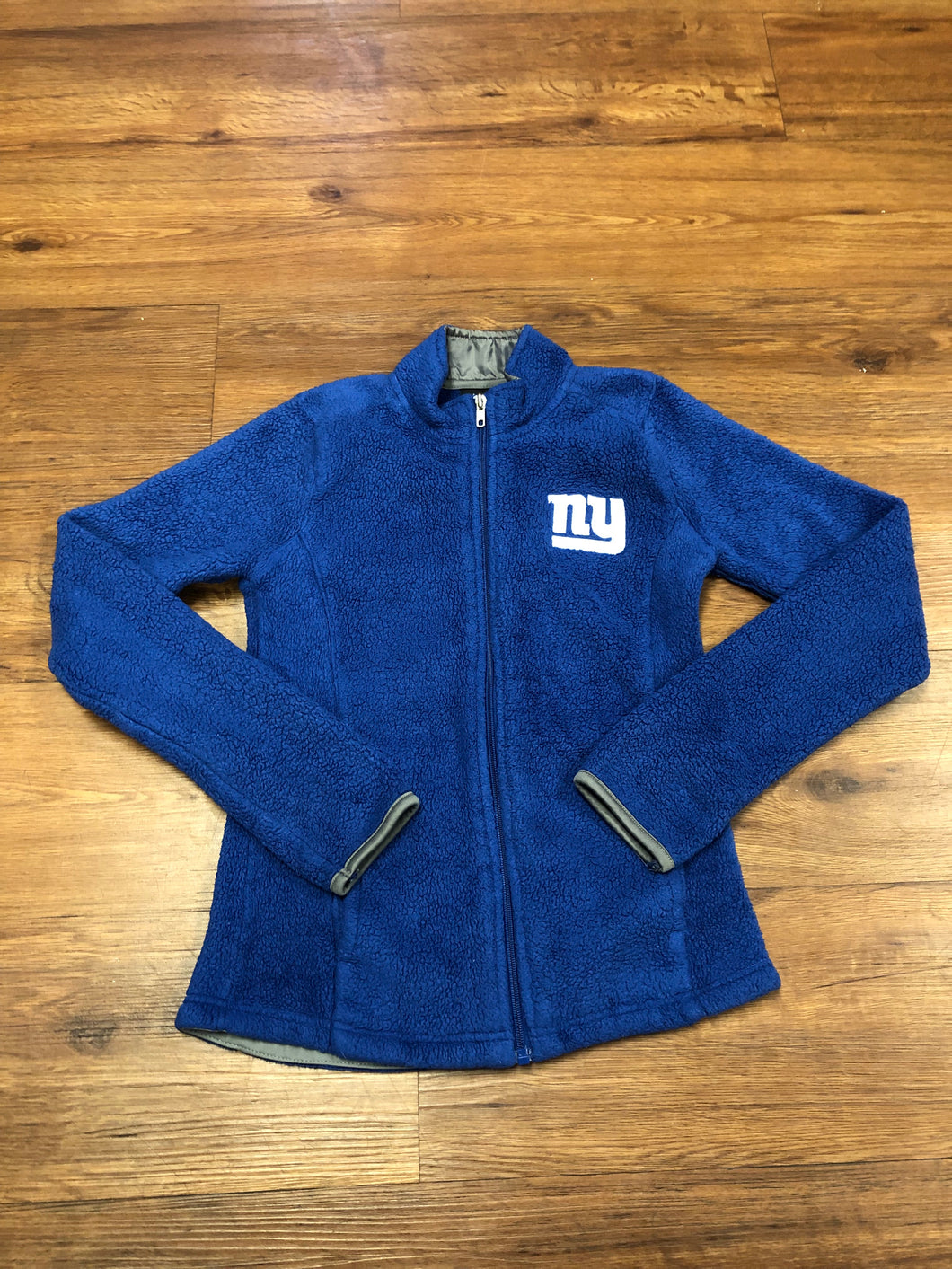 Girl's Size 10/12 NFL NY Gaints Zip Up Fleeced Sweatshirt