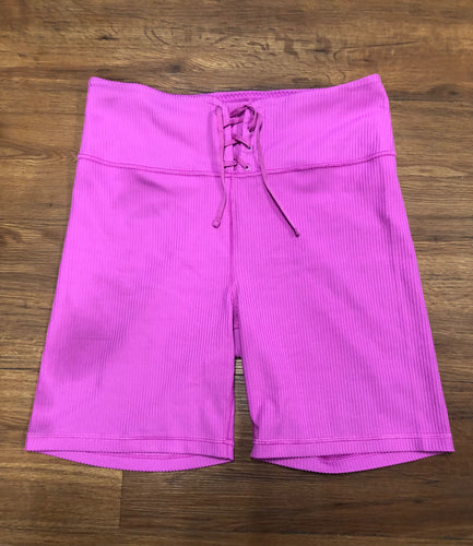 womens Size L Victoria Secret lace up biker Shorts