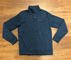 Mens Size M 1/4 button blue and black sweater