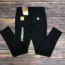 Load image into Gallery viewer, womans Carhart Black jeans 2 slim  BNWT Rugged Flex
