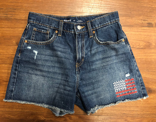 Size 16 old navy Shorts, floral flag embroidery
