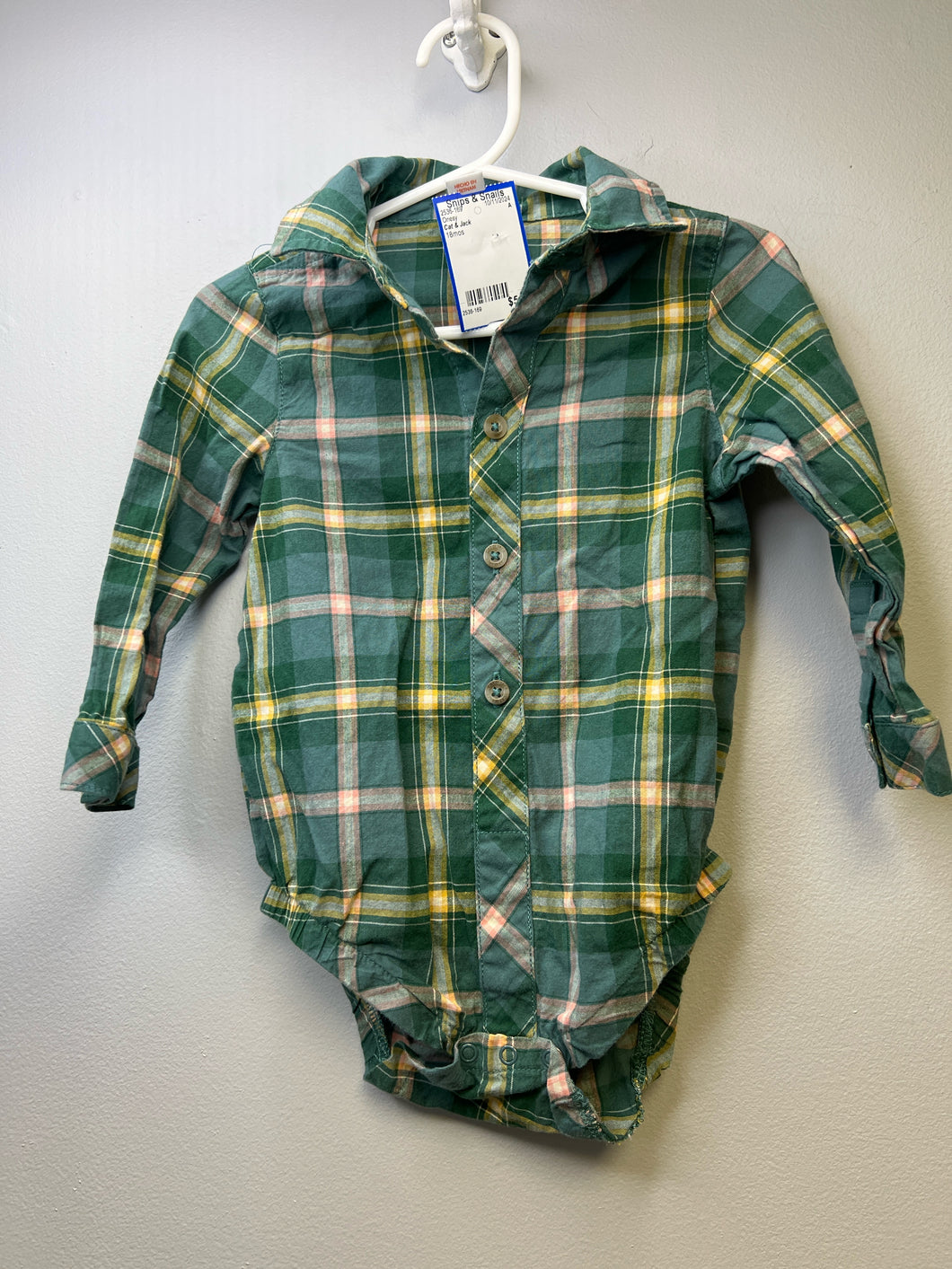 boys 18 mos Cat & Jack flannel onesie