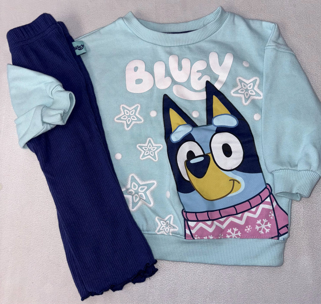12 Months bluey outfit