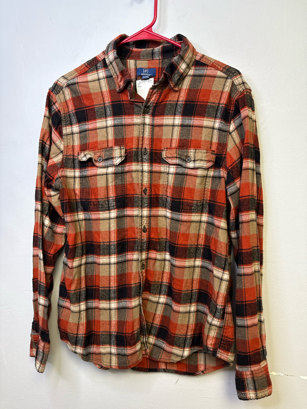Mens Size L George flannel Shirt