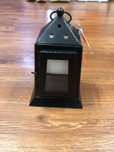 Load image into Gallery viewer, Metal black tealight lantern- home decor