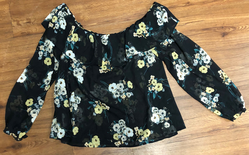Size XL ANA sheer long sleeve blouse