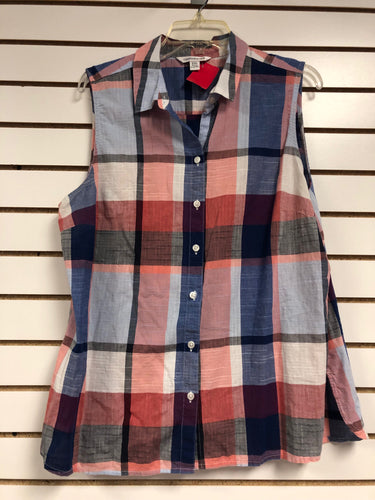 womens Size 2X Croft and Barrow plaid  Shirt