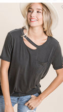 Load image into Gallery viewer, Size M Short sleeve knit top with cut out detail-Boutique