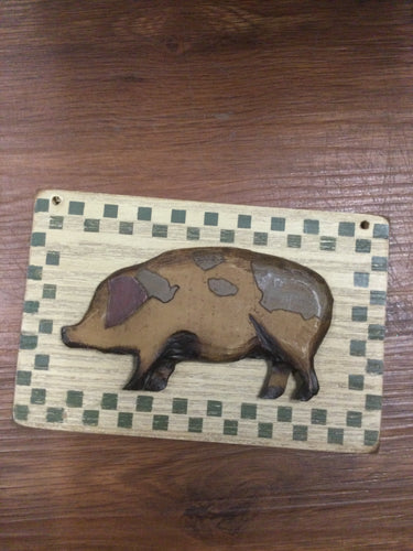 pig plaque home decor