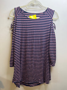 Womens Size XL Maurices Navy/Pink Striped Tunic