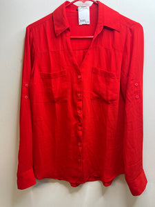 Womens Size S Express red button up Shirt
