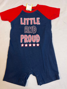 Boys size 24 Months "little and proud" patriotic Outfit