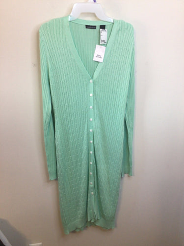Size L Moda Pastel Green Sweater Button Up Dress