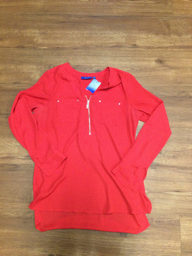 womens Size XS Apt 9 sheer half zip shirt