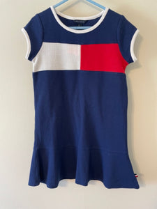 Girls Size 5 Tommy Hilfiger Pique flag  Logo Dress