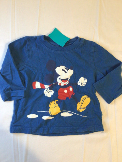 Boys size 12 month Disney Blue Long-sleeve Mickey Mouse Shirt