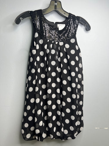 Girls Size 12 TCP Black with White Dots Dress