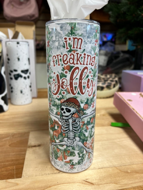 I'm Freaking Jolly Skeleton Holiday Tumbler