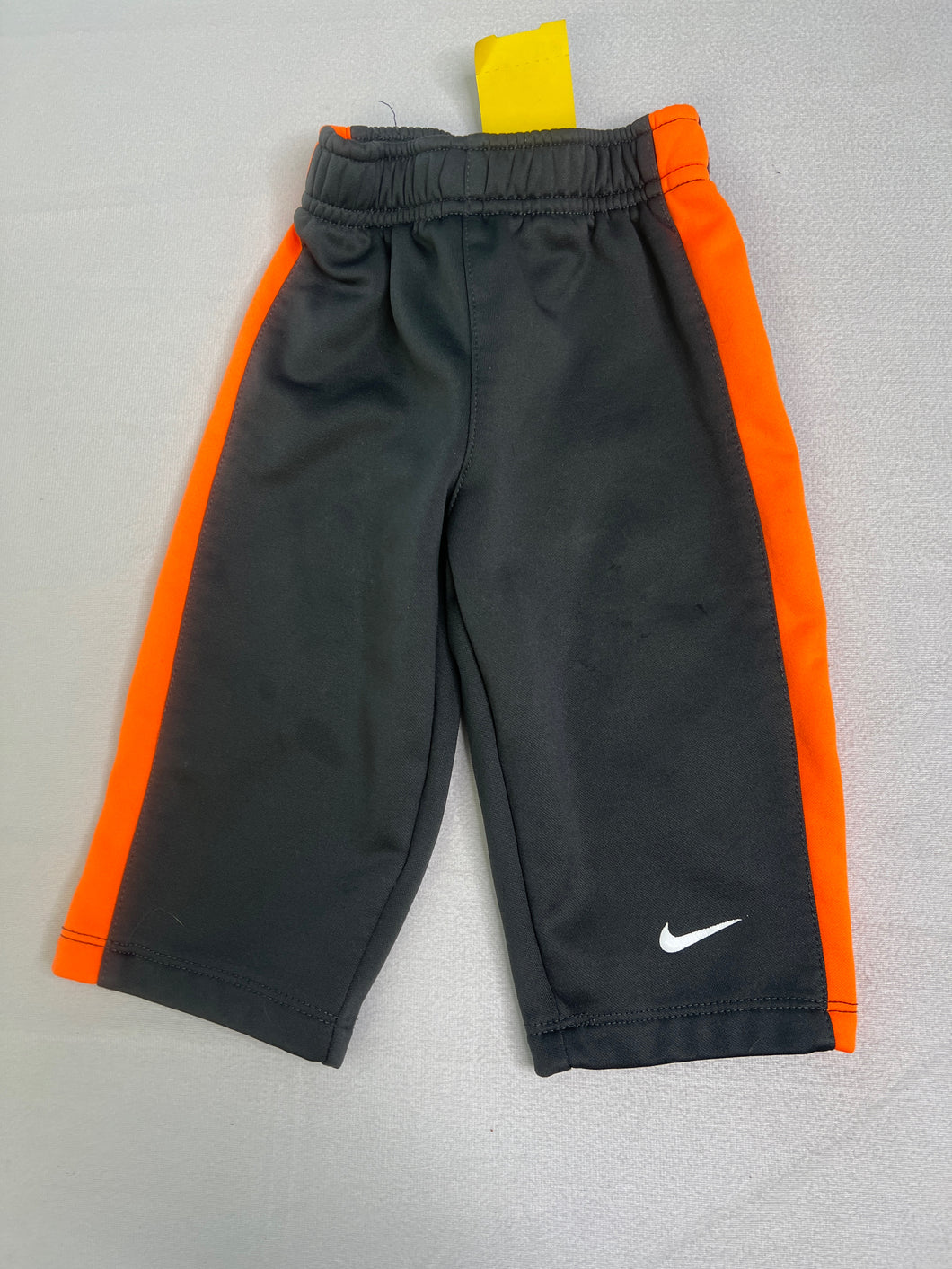 Boys size 12 month Nike gray with orange stripe  Pants
