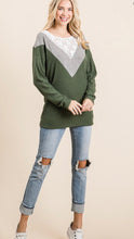 Load image into Gallery viewer, Size M Size S long sleeve brushed knit waffle sweater-Boutique