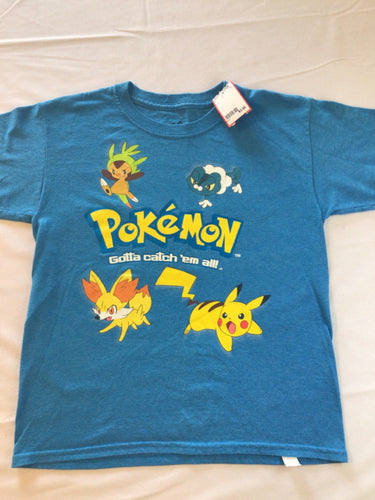 Boys size 10/12 Pokemon light blue  Shirt