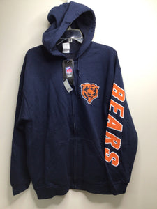 Mens Size L Blue Chicago Bears Zip Up