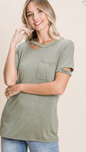 Load image into Gallery viewer, Size M Short sleeve knit top featuring cut out detail-Boutique