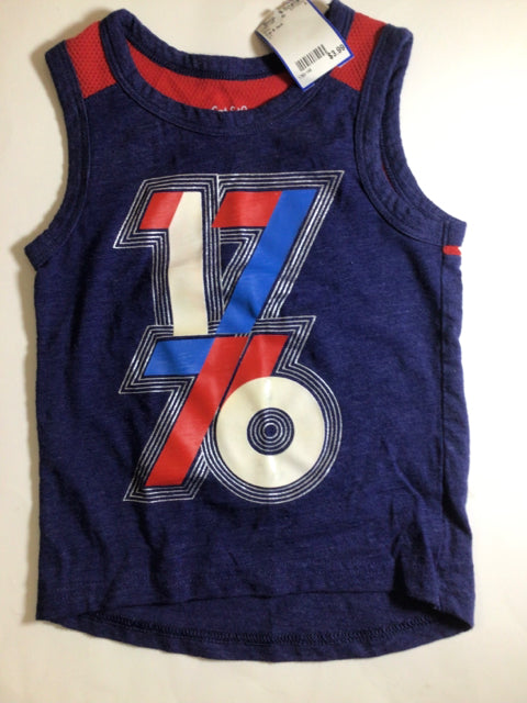 2T Cat & Jack 1776 Blue And Red Tank Top