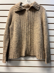 womans medium croft&borrow beige zip up sweater