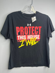 Boys size M under armour Black "Protect This House I Will" Shirt