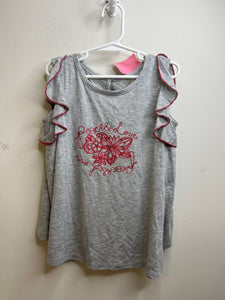 Girls size 4T BCBGirls Gray Long-sleeve cold shoulder "peace & Love" Shirt