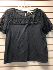 womans Size M short sleeve/ see thru back
