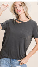 Load image into Gallery viewer, Size M Short sleeve knit top with cut out detail-Boutique